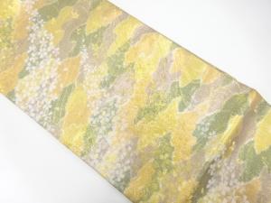 流水に桜散らし模様織り出し　全通袋帯